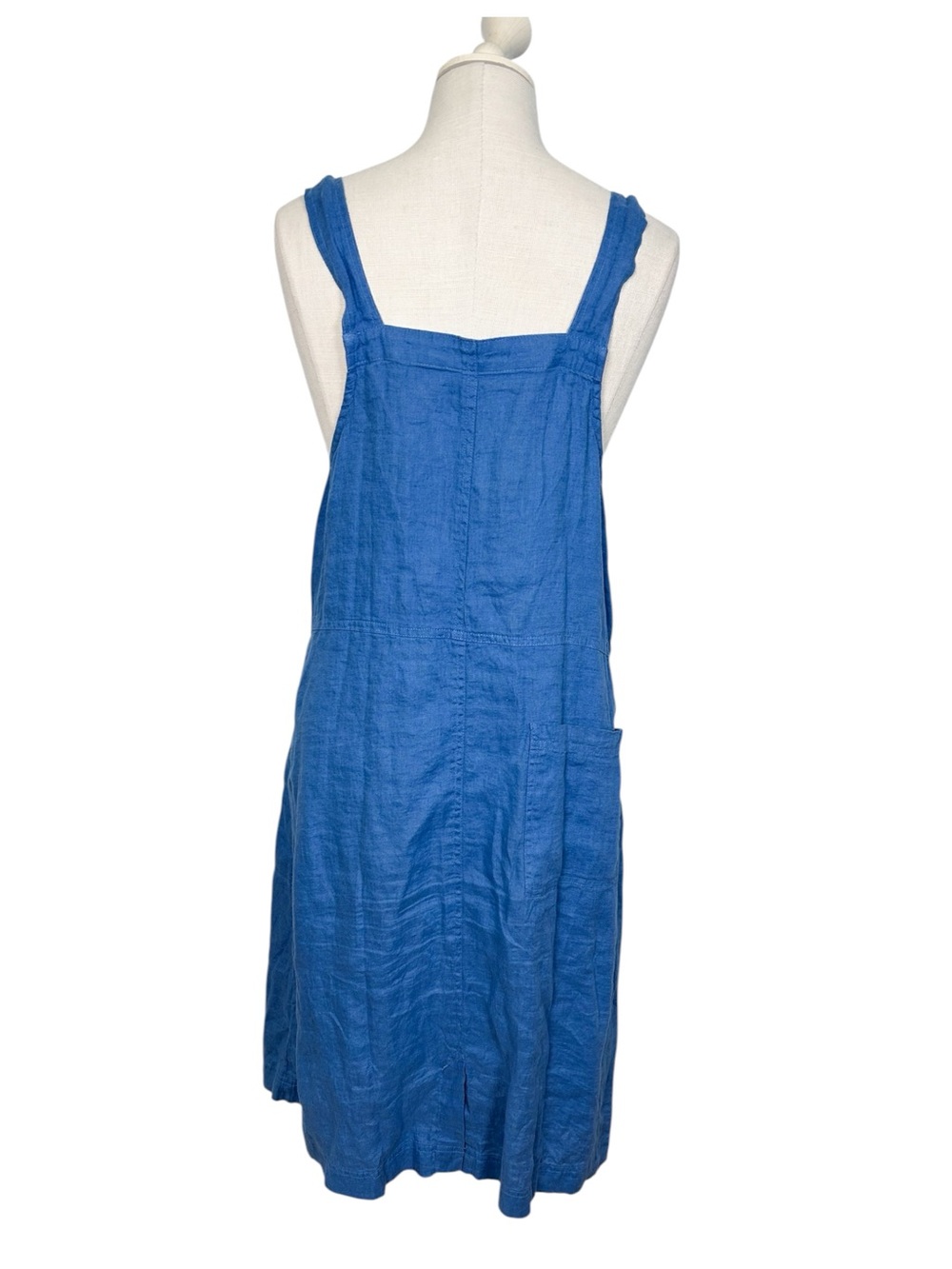 Gudrun Sjoden Blue Linen Pinafore Overall Dress - Picture 3 of 9